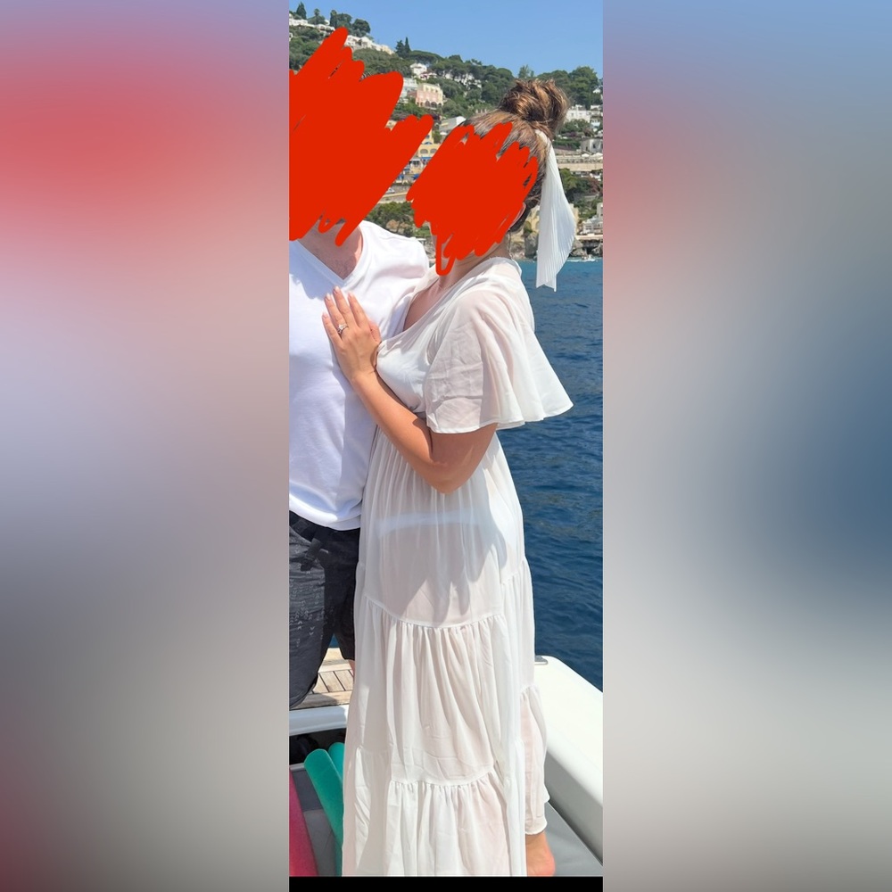 Cupshe White Ruffled V-Neck Swim Coverup - Picture 4 of 4